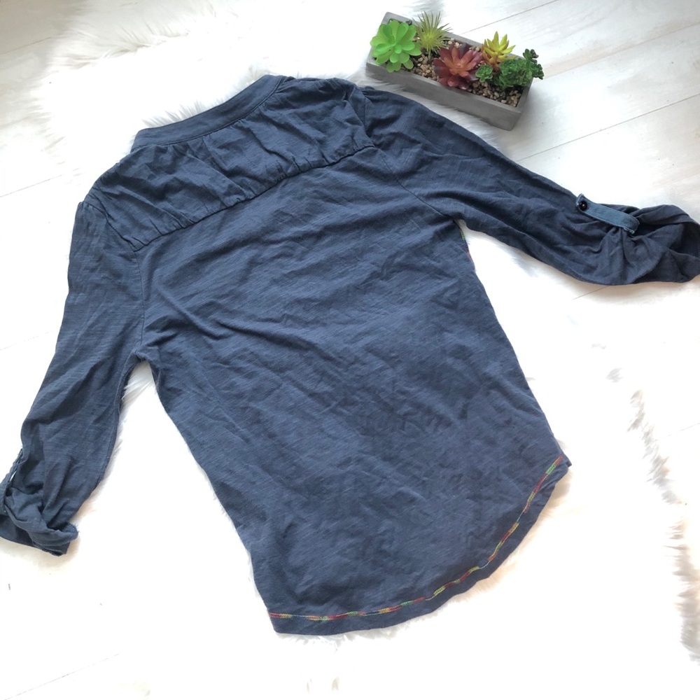 Anthro Mystree Rainbow Stitching W Button Clusters - image 6